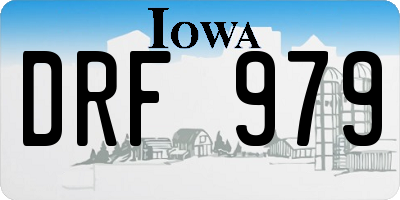 IA license plate DRF979