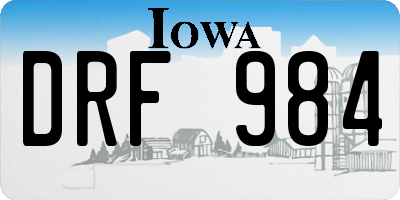 IA license plate DRF984