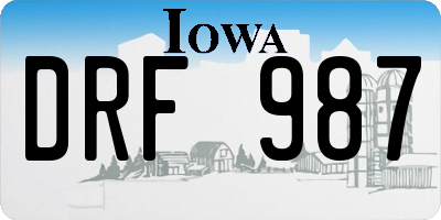 IA license plate DRF987