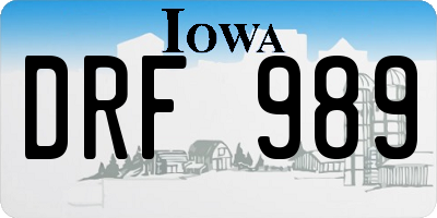 IA license plate DRF989