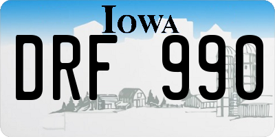 IA license plate DRF990