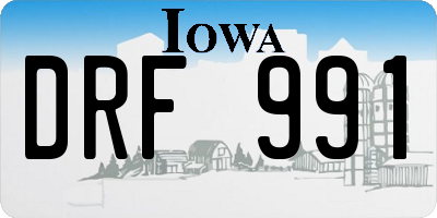 IA license plate DRF991