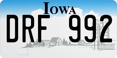 IA license plate DRF992