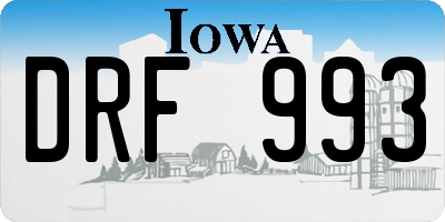 IA license plate DRF993