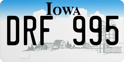 IA license plate DRF995