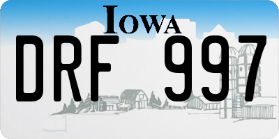 IA license plate DRF997
