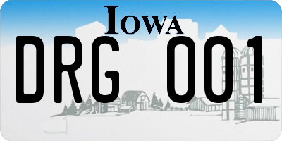 IA license plate DRG001