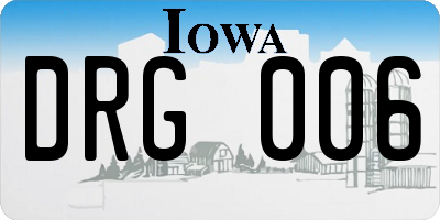 IA license plate DRG006