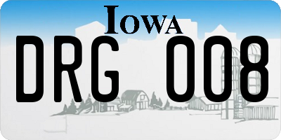 IA license plate DRG008