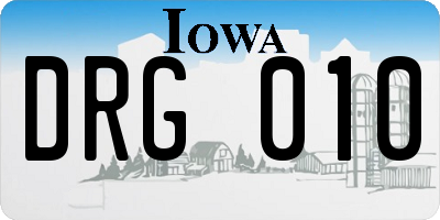 IA license plate DRG010