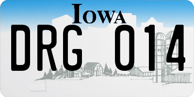 IA license plate DRG014