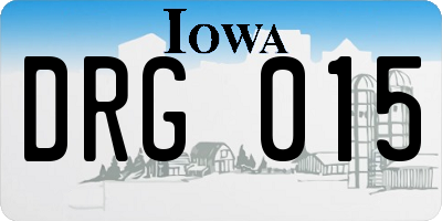 IA license plate DRG015