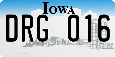 IA license plate DRG016
