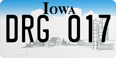 IA license plate DRG017