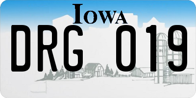 IA license plate DRG019