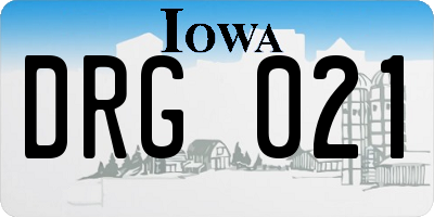 IA license plate DRG021