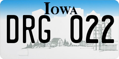 IA license plate DRG022