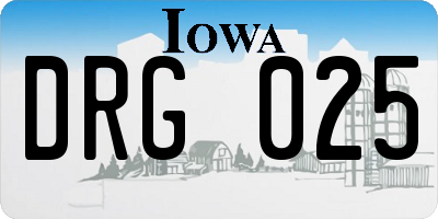 IA license plate DRG025
