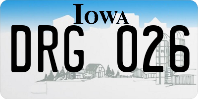 IA license plate DRG026