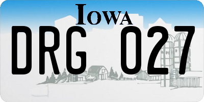 IA license plate DRG027