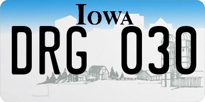 IA license plate DRG030
