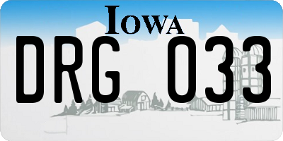 IA license plate DRG033