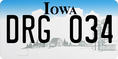 IA license plate DRG034