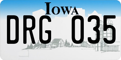 IA license plate DRG035