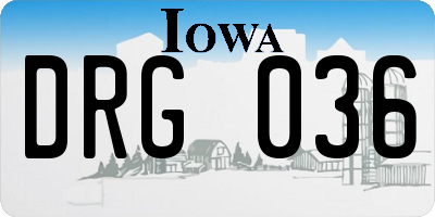 IA license plate DRG036