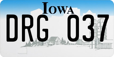 IA license plate DRG037