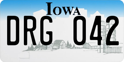 IA license plate DRG042