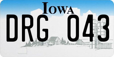 IA license plate DRG043