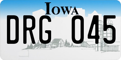 IA license plate DRG045