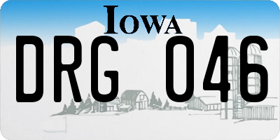 IA license plate DRG046