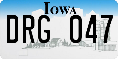 IA license plate DRG047