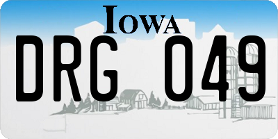 IA license plate DRG049