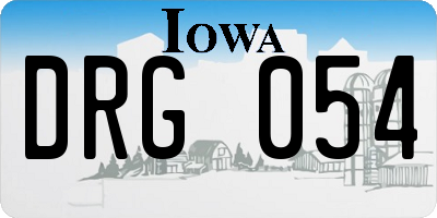 IA license plate DRG054