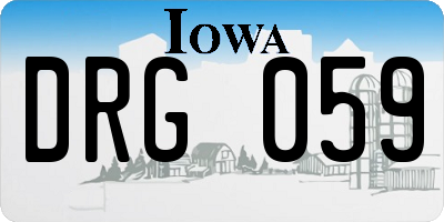 IA license plate DRG059