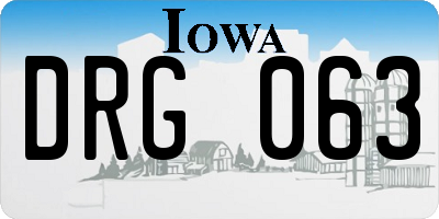 IA license plate DRG063