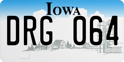 IA license plate DRG064