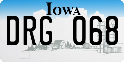 IA license plate DRG068