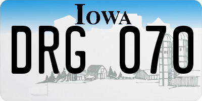 IA license plate DRG070