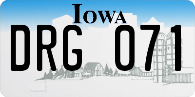 IA license plate DRG071