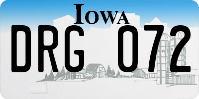 IA license plate DRG072