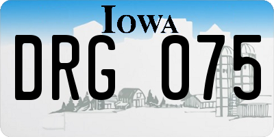 IA license plate DRG075