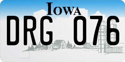 IA license plate DRG076