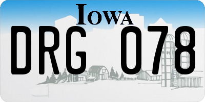 IA license plate DRG078