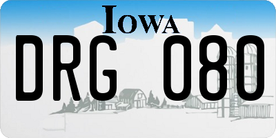 IA license plate DRG080