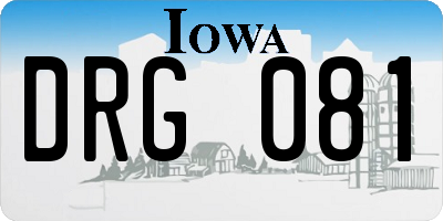 IA license plate DRG081