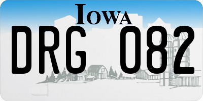 IA license plate DRG082